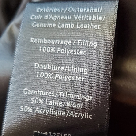 Mackage two part Black Lamb Skin Leather Jacket with Ribbed Collar - Picture 3 of 15